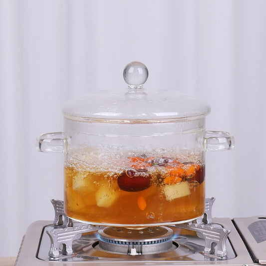 Clear Glass Sauce Pan with Lid, 1.8L Borosilicate by HitMyNeed