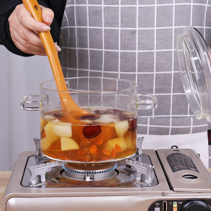 Clear Glass Sauce Pan with Lid, 1.8L Borosilicate by HitMyNeed