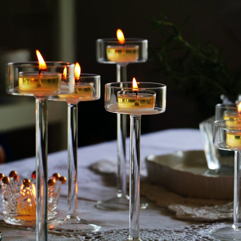 Clear Glass Tall Tealight Candle Holders m 1pc by HitMyNeed