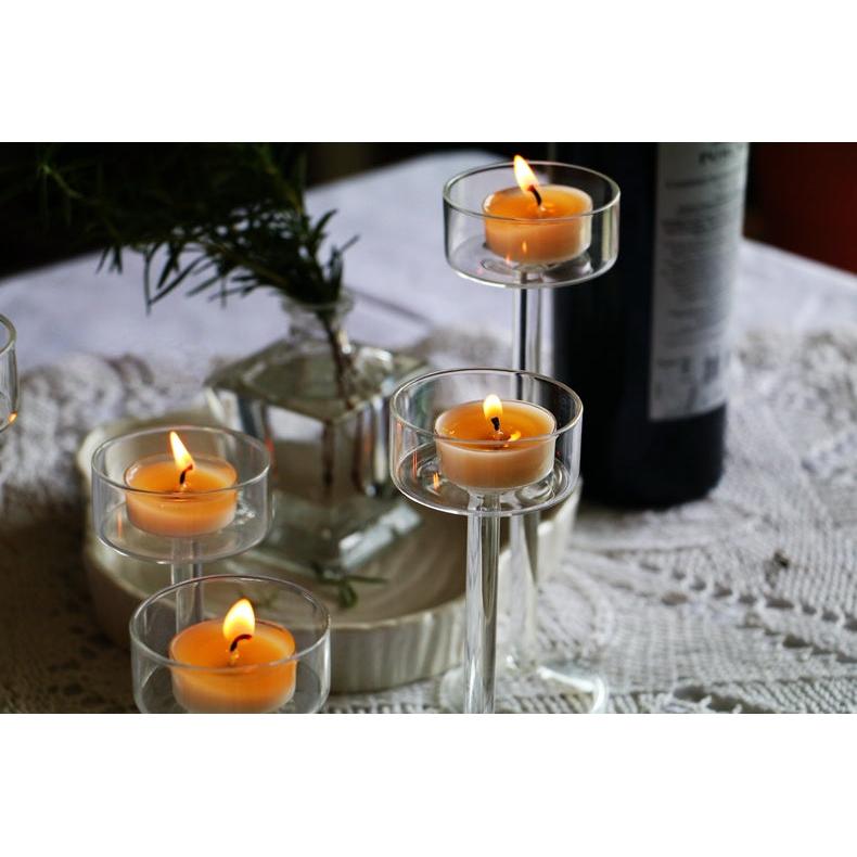 Clear Glass Tall Tealight Candle Holders s 2pc by HitMyNeed