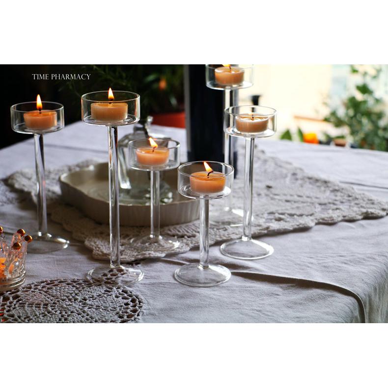 Clear Glass Tall Tealight Candle Holders s 3pc by HitMyNeed