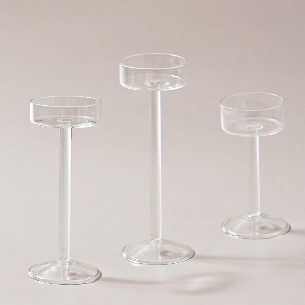 Clear Glass Tall Tealight Candle Holders s 4pc by HitMyNeed