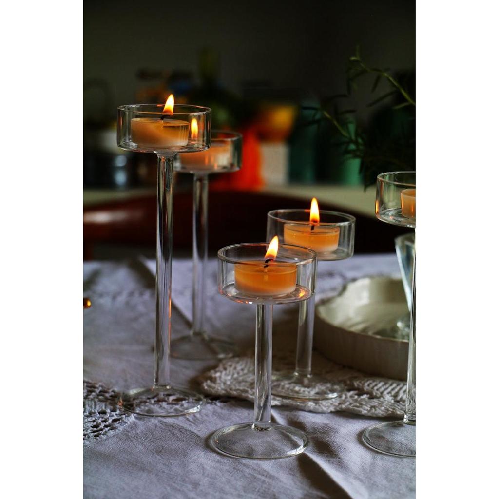 Clear Glass Tall Tealight Candle Holders s 5pc by HitMyNeed