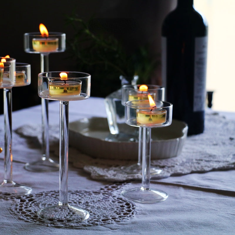 Clear Glass Tall Tealight Candle Holders s 6pc by HitMyNeed