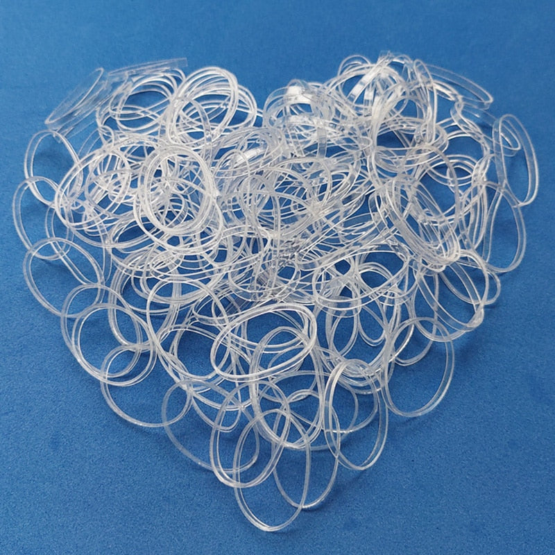 Clear Hair Elastics Hair Ties (1000 Pack) by HitMyNeed