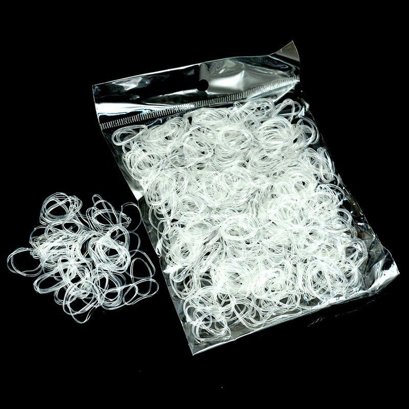 Clear Hair Elastics Hair Ties (1000 Pack) by HitMyNeed
