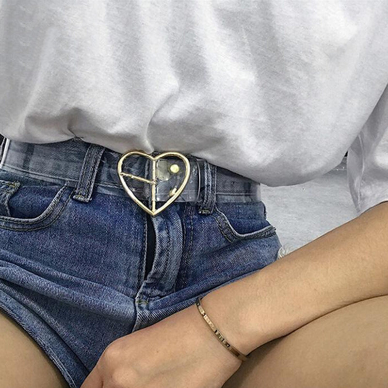 Clear Ladies Belt with Adjustable Transparent Strap by HitMyNeed
