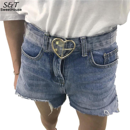 Clear Ladies Belt with Adjustable Transparent Strap by HitMyNeed