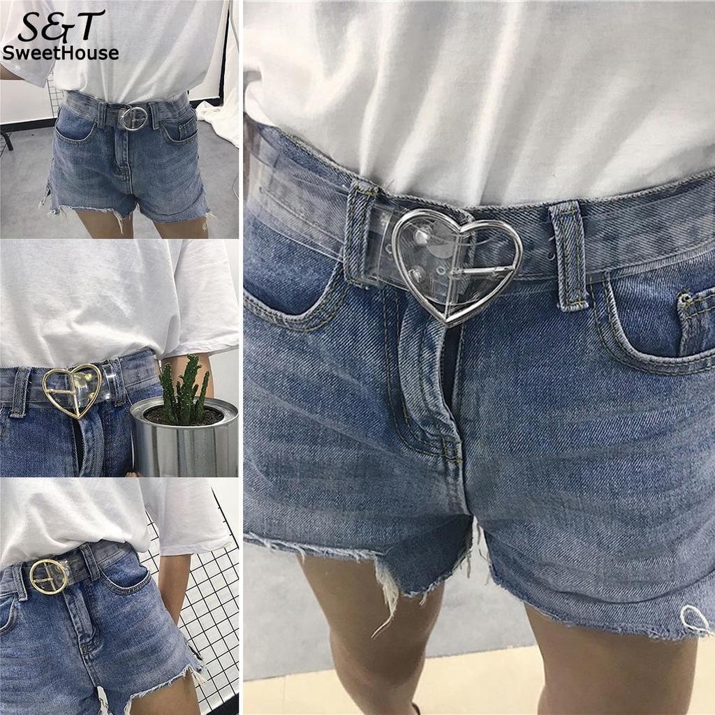 Clear Ladies Belt with Adjustable Transparent Strap by HitMyNeed