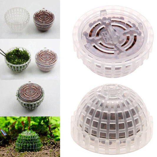 Clear Plastic Aquarium Plant Holder with Gravel by HitMyNeed