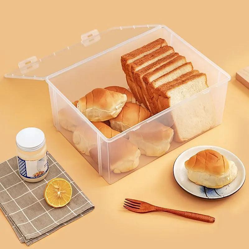 Clear Plastic Bread Storage Container with Lid by HitMyNeed