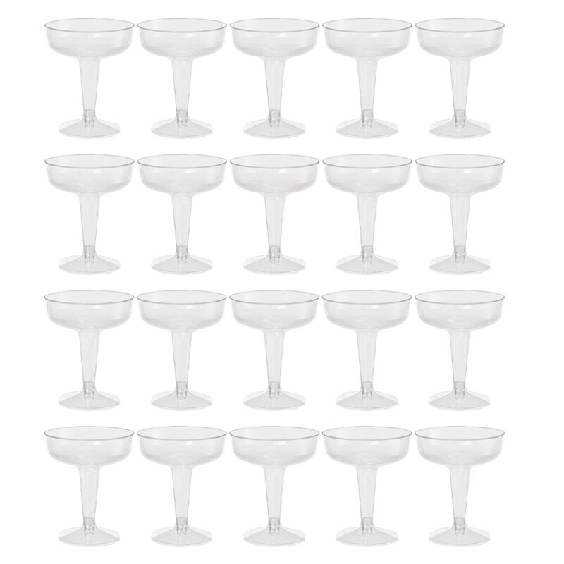 Clear Plastic Disposable Champagne Flutes 20 Pack by HitMyNeed