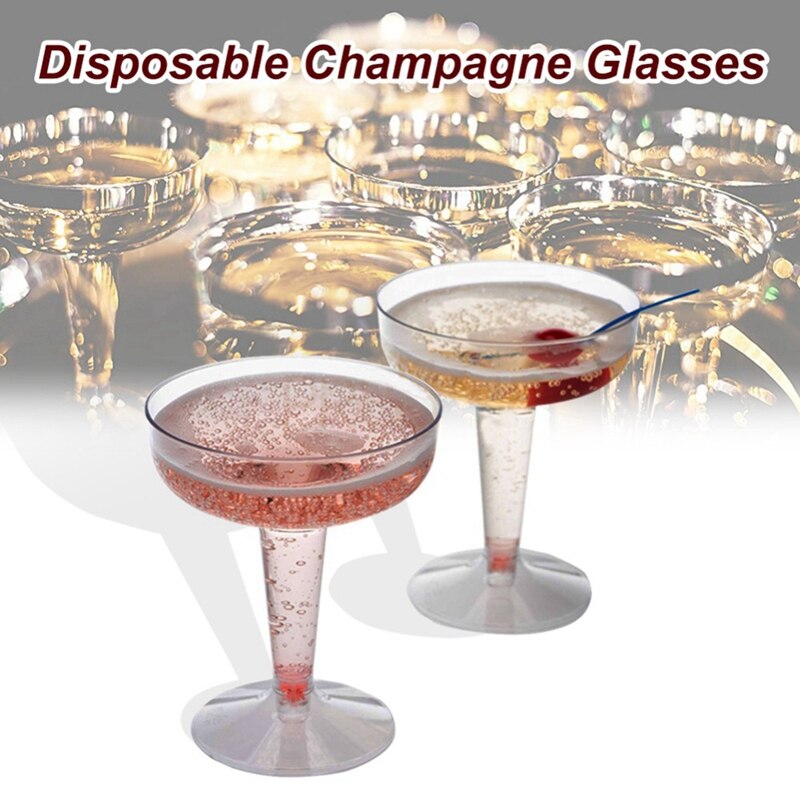 Clear Plastic Disposable Champagne Flutes 20 Pack by HitMyNeed