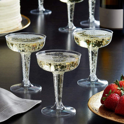 Clear Plastic Disposable Champagne Flutes 20 Pack by HitMyNeed