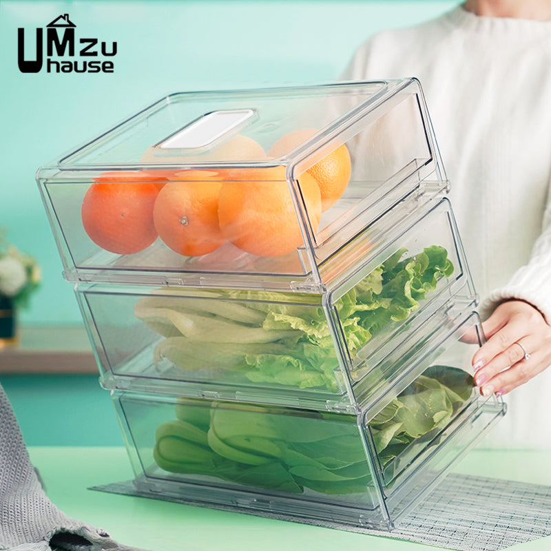 Clear Plastic Fridge Drawer Divider Organizer by HitMyNeed