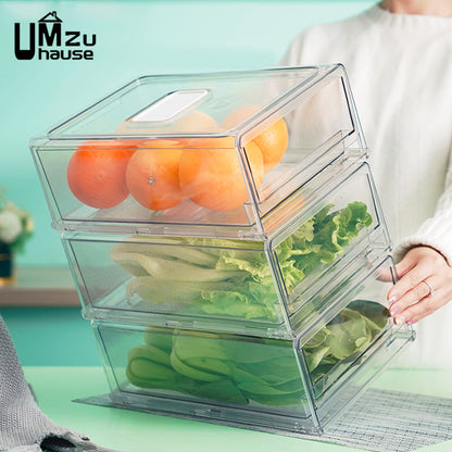 Clear Plastic Fridge Drawer Divider Organizer by HitMyNeed