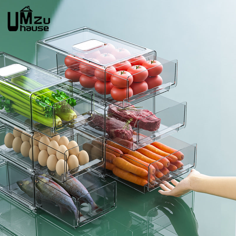 Clear Plastic Fridge Drawer Divider Organizer by HitMyNeed