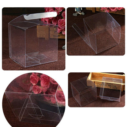 Clear Plastic Gift Boxes 5cm (Pack of 50) by HitMyNeed