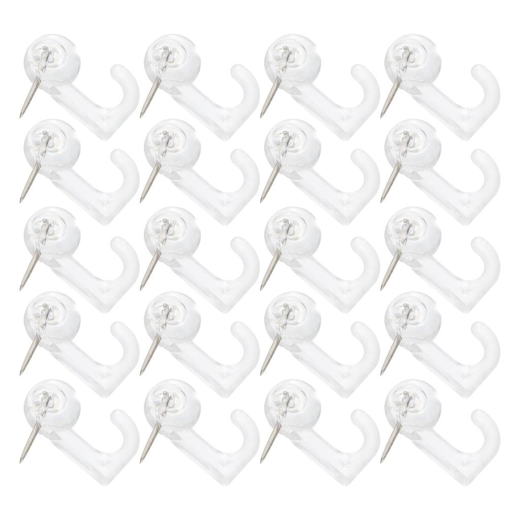 Clear Plastic Push Pin Hooks for Corkboards (50 Pack) by HitMyNeed