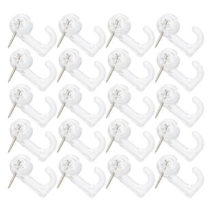 Clear Plastic Push Pin Hooks for Corkboards (50 Pack) by HitMyNeed