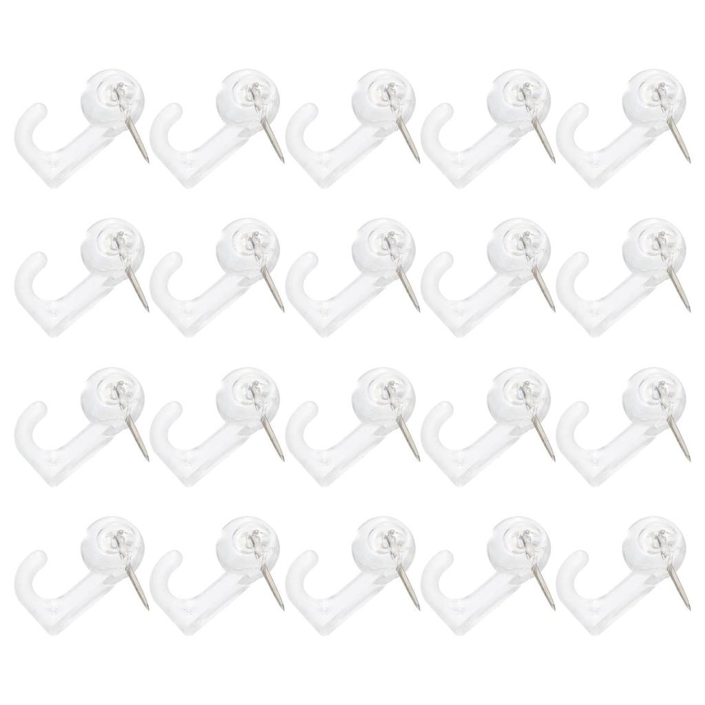 Clear Plastic Push Pin Hooks for Corkboards (50 Pack) by HitMyNeed
