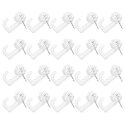 Clear Plastic Push Pin Hooks for Corkboards (50 Pack) by HitMyNeed