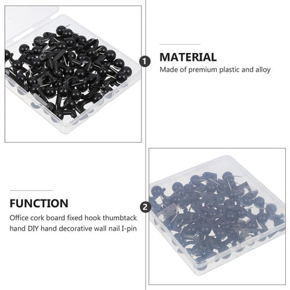 Clear Plastic Push Pin Hooks for Corkboards (50 Pack) by HitMyNeed