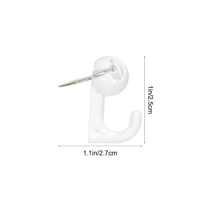 Clear Plastic Push Pin Hooks for Corkboards (50 Pack) by HitMyNeed