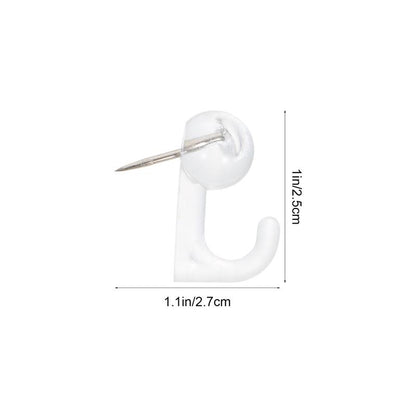 Clear Plastic Push Pin Hooks for Corkboards (50 Pack) by HitMyNeed