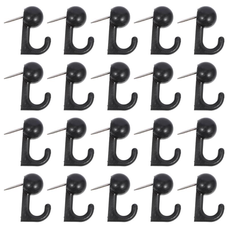 Clear Plastic Push Pin Hooks for Corkboards (50 Pack) black by HitMyNeed