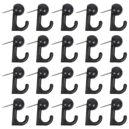Clear Plastic Push Pin Hooks for Corkboards (50 Pack) black by HitMyNeed