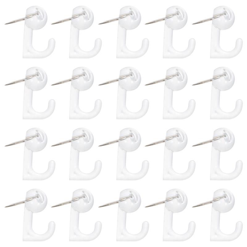 Clear Plastic Push Pin Hooks for Corkboards (50 Pack) transparent by HitMyNeed