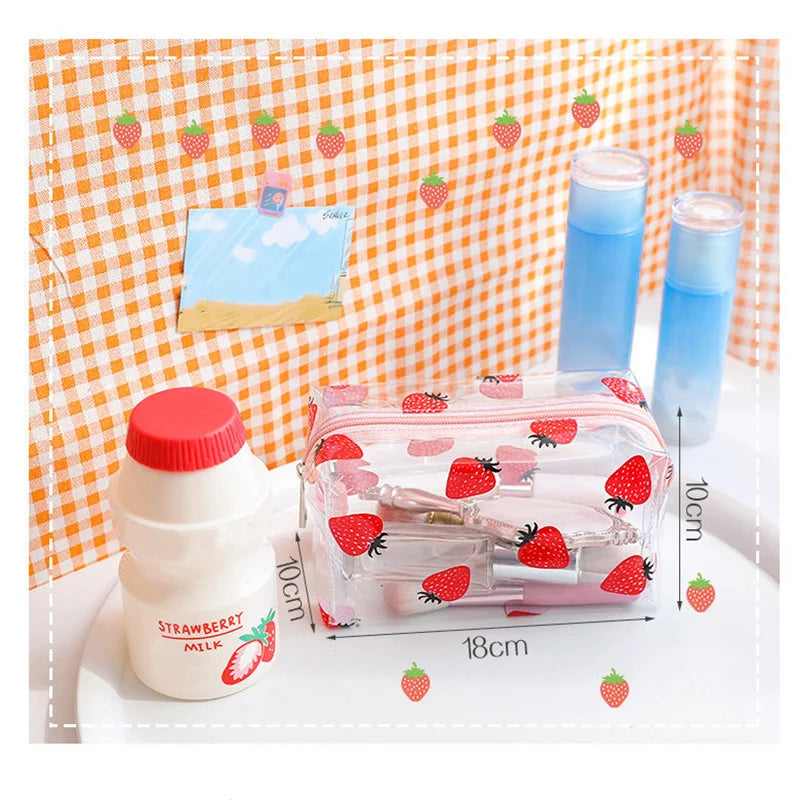 Clear PVC Toiletry & Pencil Bag 18 x 10 x 10 cm by HitMyNeed