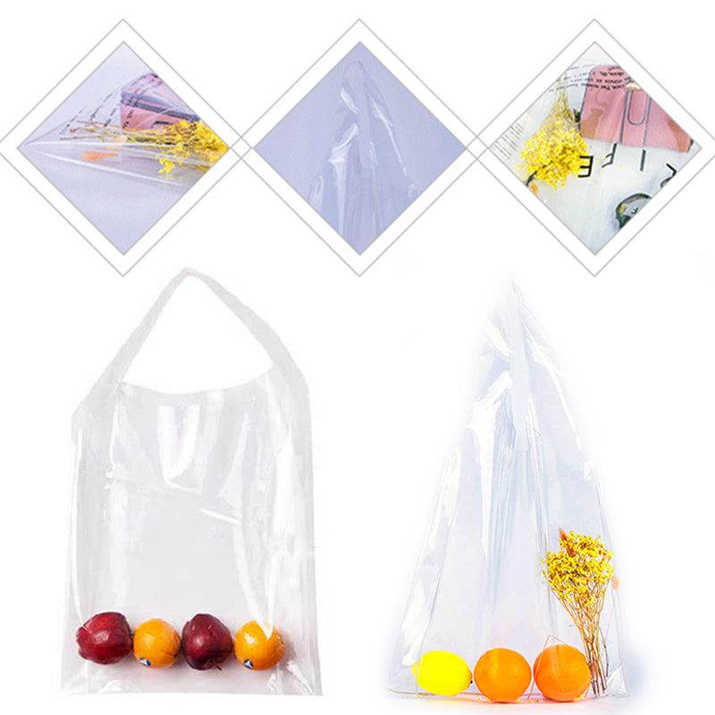 Clear PVC Tote Bag with PU Leather Handles by HitMyNeed