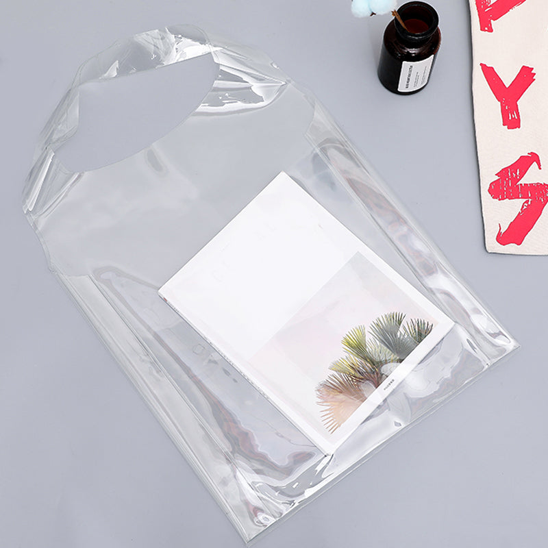 Clear PVC Tote Bag with PU Leather Handles by HitMyNeed