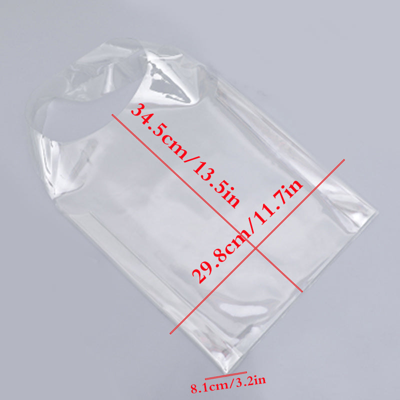 Clear PVC Tote Bag with PU Leather Handles by HitMyNeed