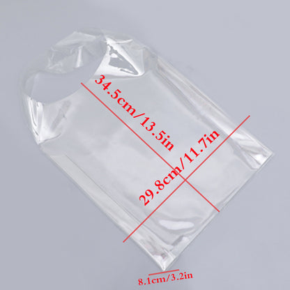 Clear PVC Tote Bag with PU Leather Handles by HitMyNeed