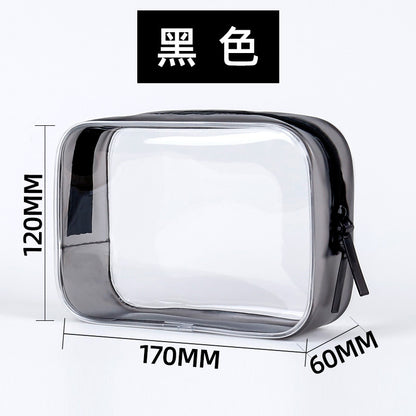 Clear PVC Zipper Travel Toiletry Bag black by HitMyNeed