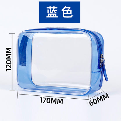 Clear PVC Zipper Travel Toiletry Bag blue by HitMyNeed