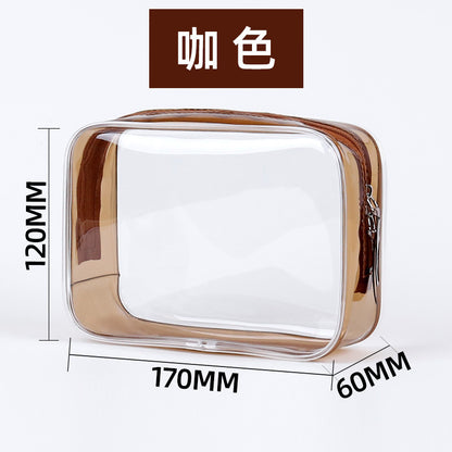 Clear PVC Zipper Travel Toiletry Bag coffee by HitMyNeed