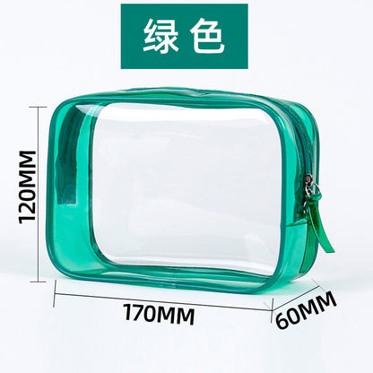 Clear PVC Zipper Travel Toiletry Bag green by HitMyNeed