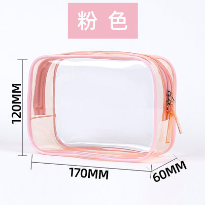 Clear PVC Zipper Travel Toiletry Bag pink by HitMyNeed
