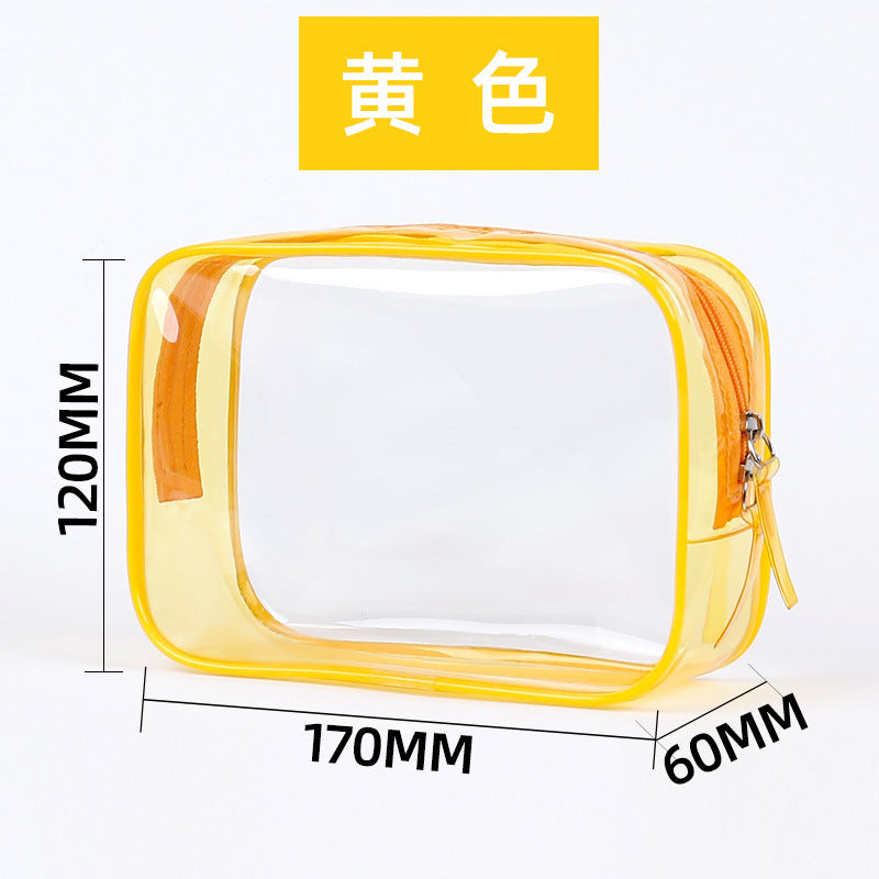 Clear PVC Zipper Travel Toiletry Bag yellow by HitMyNeed