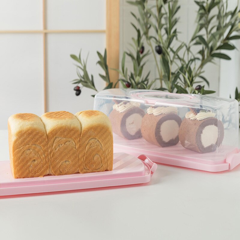 Clear Rectangular Plastic Cake Carrier with Handle by HitMyNeed