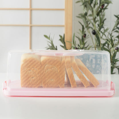 Clear Rectangular Plastic Cake Carrier with Handle by HitMyNeed