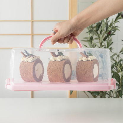 Clear Rectangular Plastic Cake Carrier with Handle by HitMyNeed