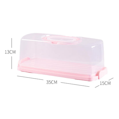 Clear Rectangular Plastic Cake Carrier with Handle by HitMyNeed