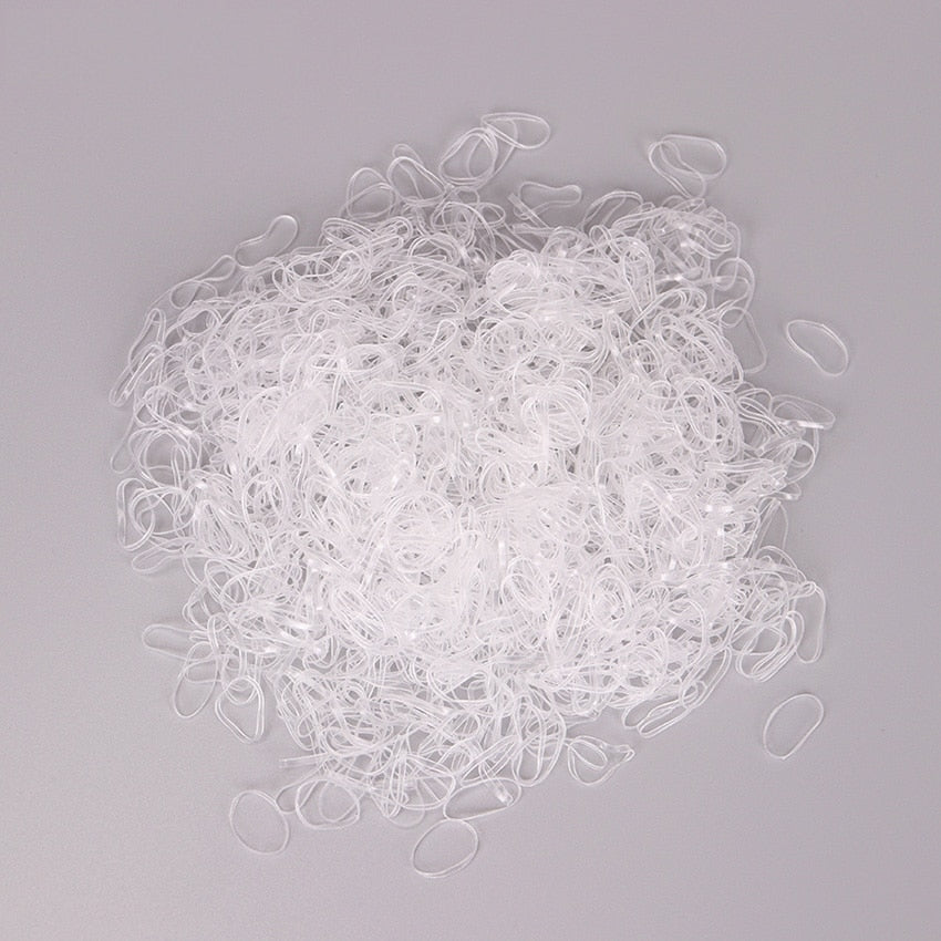 Clear Rubber Hair Bands Set (1000pcs) by HitMyNeed