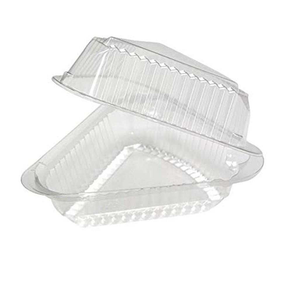 Clear Single Slice Cake Containers 100 Pack by HitMyNeed