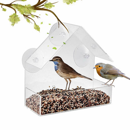 Clear Window Bird Feeder House with Strong Suction Cups by HitMyNeed